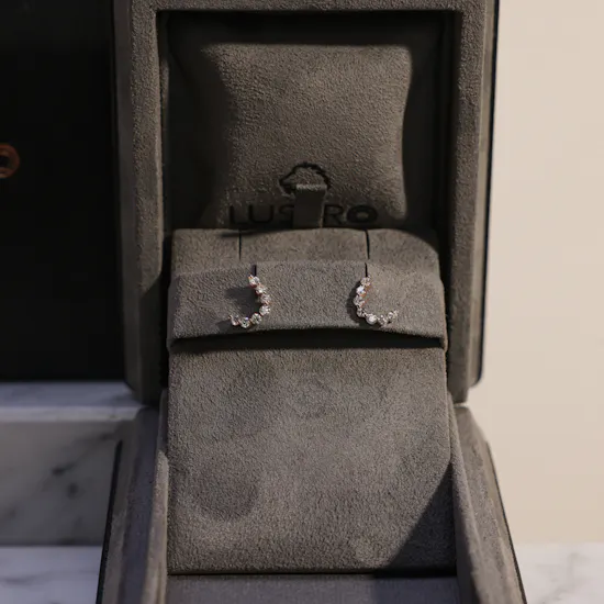Lustro Stellarosa Curved Diamond Earrings