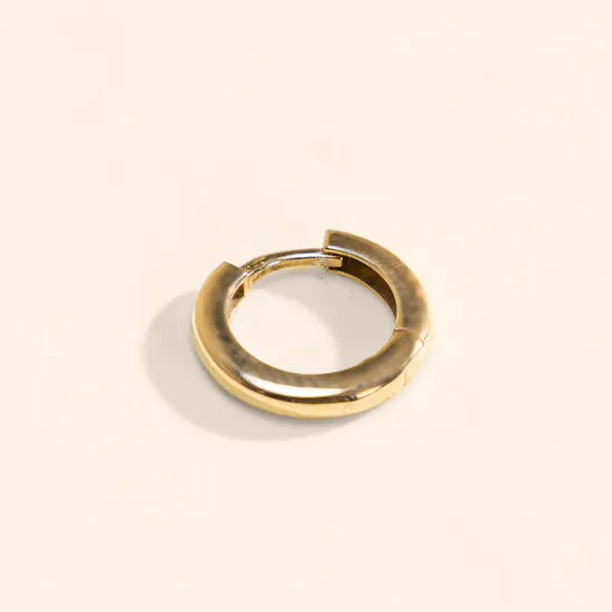 Miss L' Circle Shaped Closed Hoop Gold Women's Earring