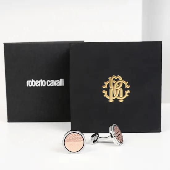 Roberto Cavalli Cufflinks | Silver and Rose Gold