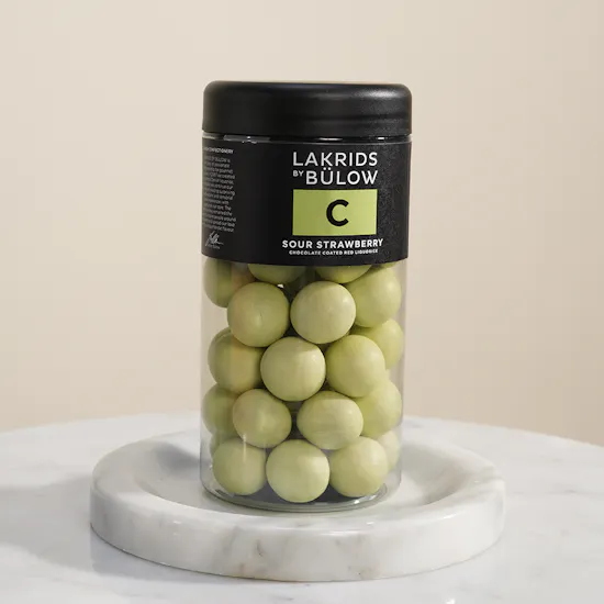 Lakrids by Bulow C Sour Strawberry Coated Liquorice