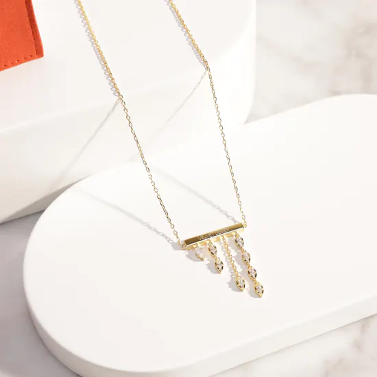 Velvet Desert Gold Lines North Drop Necklace
