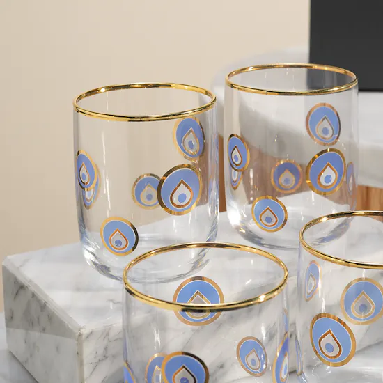 Dimlaj Charm Glass Tumbler Glass Cups Set