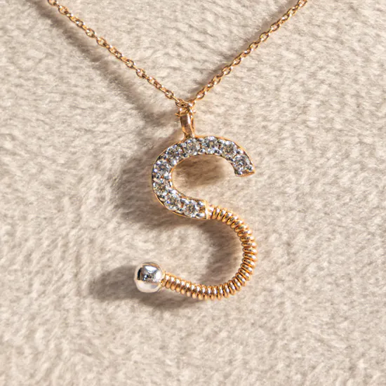 Siran by Iram Diamond Letter S Necklace