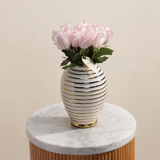 Golden Elegance Flower Vase