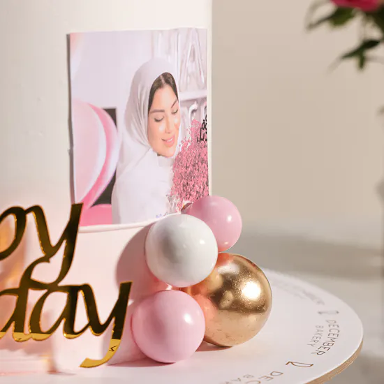 December Cake Personalized with Photo Birthday Cake | Happiness Flowers