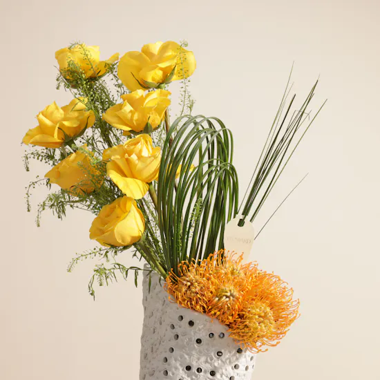 Yellow Serenity Flower Vase