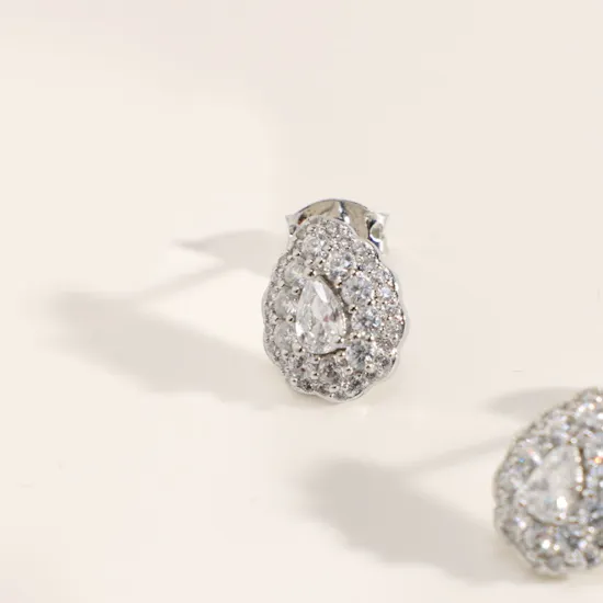 Alvira Teardrop Rhodium Plated Jewelry Set