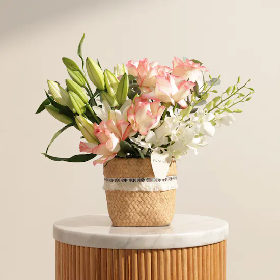 Blushing Bloom Flower Vase