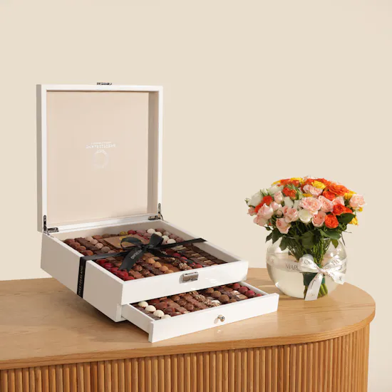 Sweetzerland Two Layer Wooden Chocolate Box | Charming Cheer Flower Vase