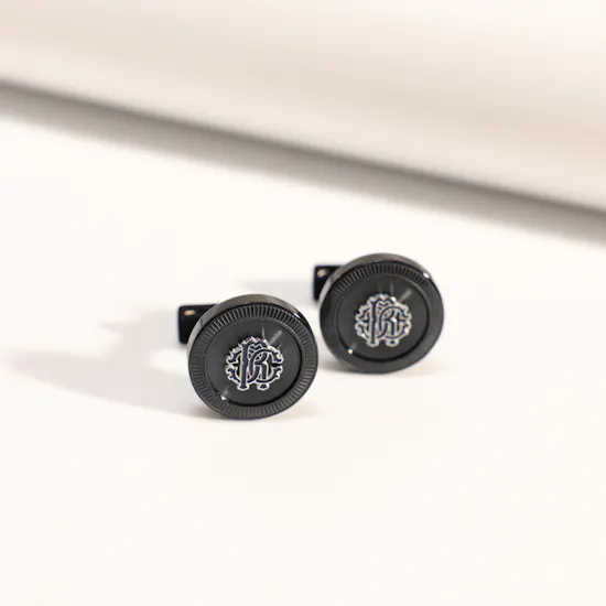 Roberto Cavalli Black Color Blue Log Cufflinks