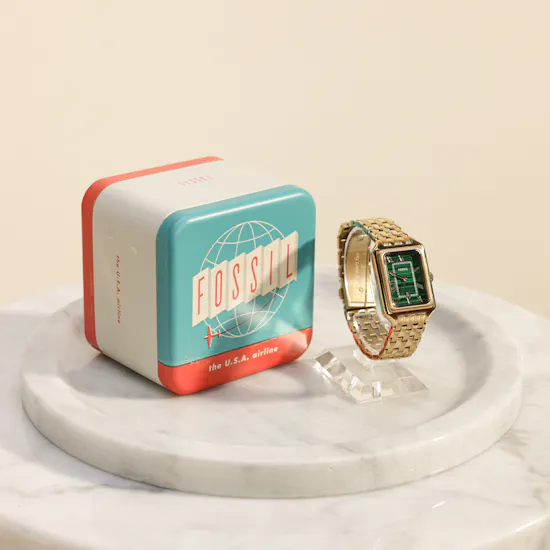 Fossil Raquel Three Hand Date Gold Watch