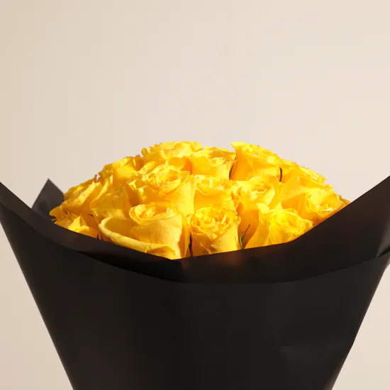 Harmonious Yellow Roses Bouquet | 50 Roses