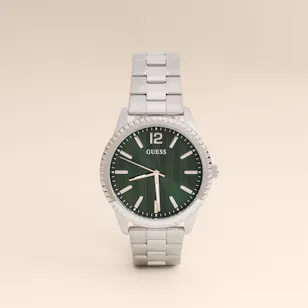 Guess Silver Round Analog Men's Watch
