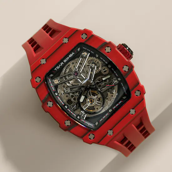 Tsar Bomba Elemental Automatic Bull Red Carbon Fiber Men's Watch