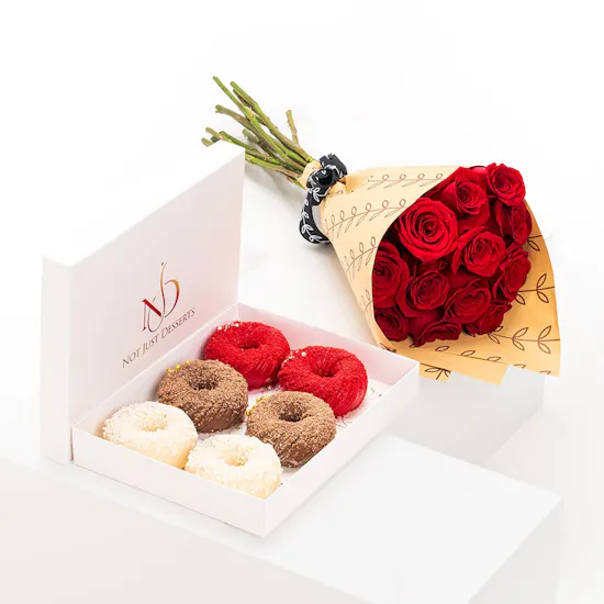NJD Donut Style Mini Cakes | Red Roses