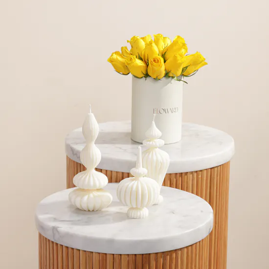 Lelido Three Home Decor Candle | Sunny Stillness Flowers