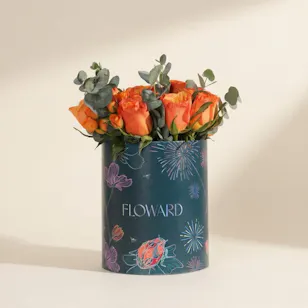Cheerful Orange Rose Box | 23 Flowers Cheerful Orange Rose Box | 23 Flowers