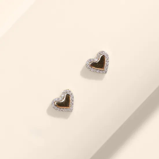 Miss L' by L'azurde Heart Diamond Stud Kids Earrings