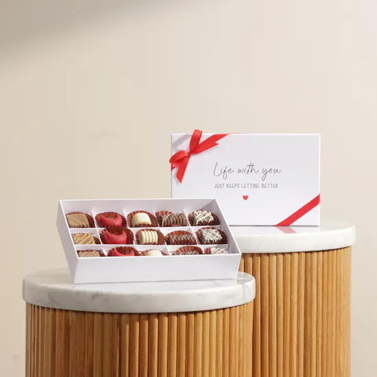 Le Chocolatier Dubai Love Message "Life With You" Chocolate Hard Box