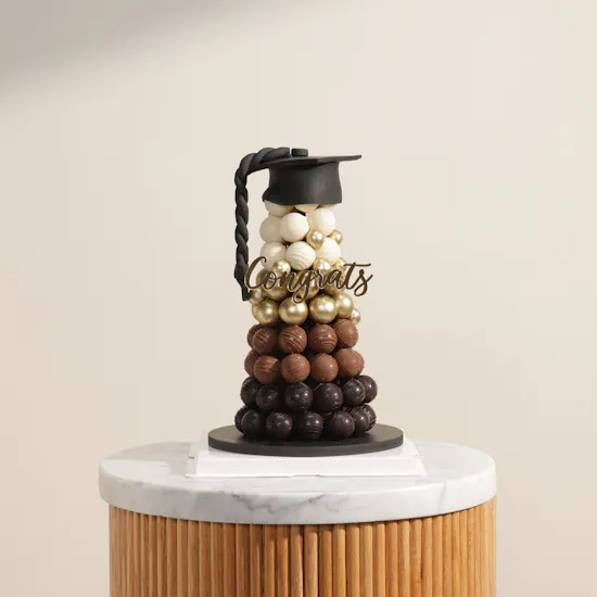 NJD Graduation Chocolate Truffles Tower