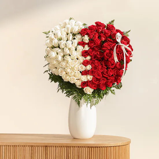 Heart of Love Rose Vase