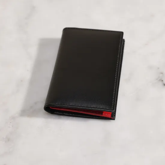 Ettinger Red and Black Sterling Visiting Men's Card Holder