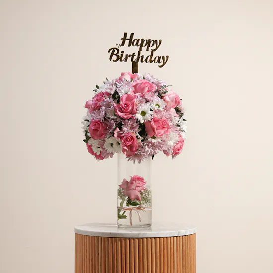 Birthday Elegancy Flowers | Vase
