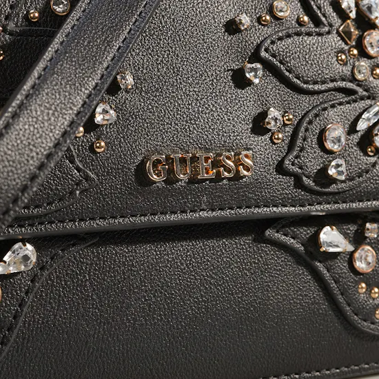 Guess Sadie Flap Black Shoulder Bag