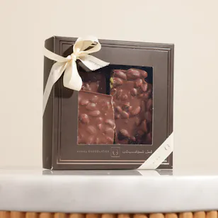 Ghazl Chocolatier Pistachio Milk Chocolate Slabs Box | 250g
