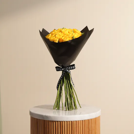 Yellow Radiance Bouquet | 25 Baby Roses