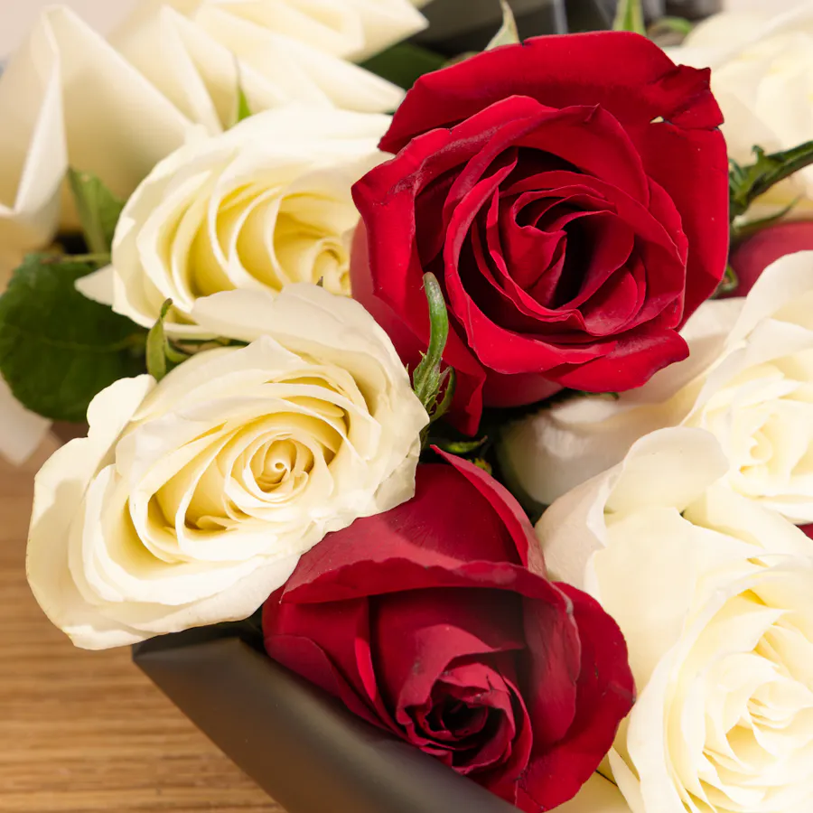Red & White Roses Bouquet  3