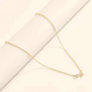 Hrh Dainty Letter M with Heart Stone Gold-plated Necklace