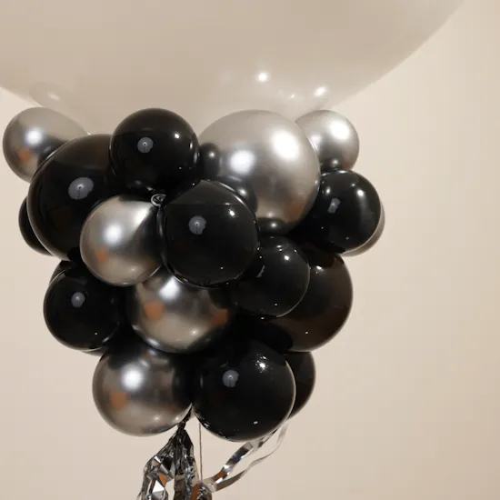 Balloonizer Happy Birthday Black and White Balloons Set