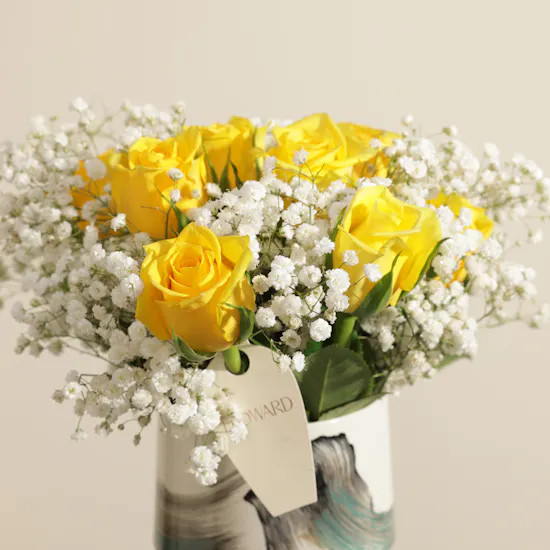 Yellow Bliss Baby Rose Vase