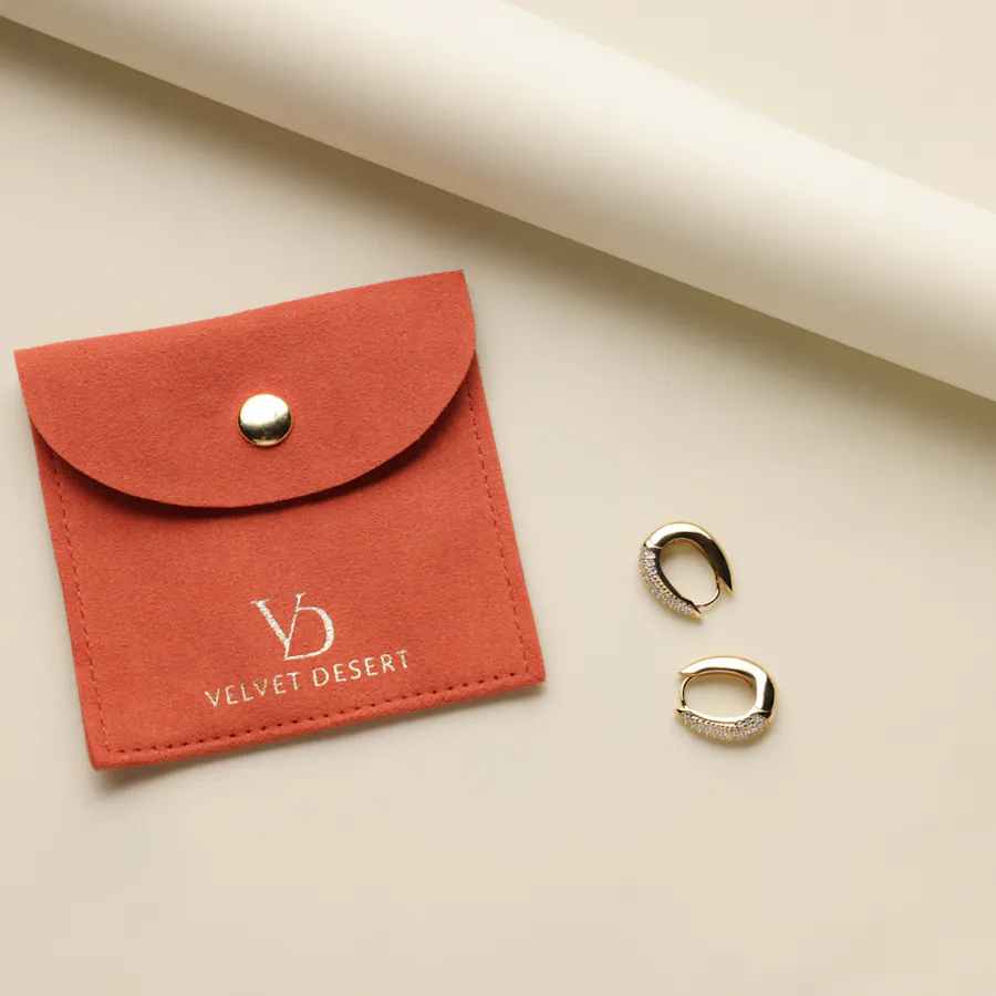 Velvet Desert Laura Oval Pavé Hoops Earrings 1