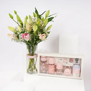 Suavinex Bonhomia Pink Baby Set | Lilies