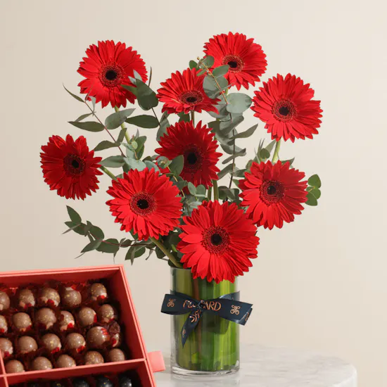 Nua Large Classic Chocolate Bonbon Slipcase Box | Joyful Nights Flower Vase