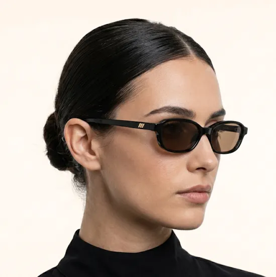 Le Specs Honey Pot Rectangle Black Women's Sunglasses