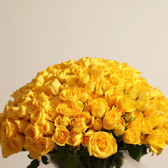 Sunshine Yellow Baby Rose Vase