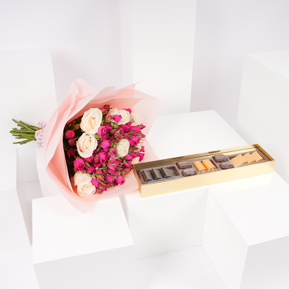 علبة بستاني المميزة السوداء الصغيرة | جوري أبيض