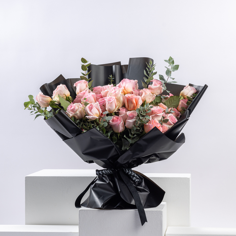 Pink Passion Bouquet | 50 Light Pink Roses