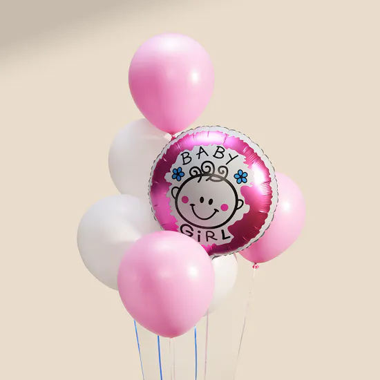 Floward Pink Baby Girl Balloon Set