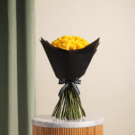 Harmonious Yellow Roses Bouquet | 50 Roses