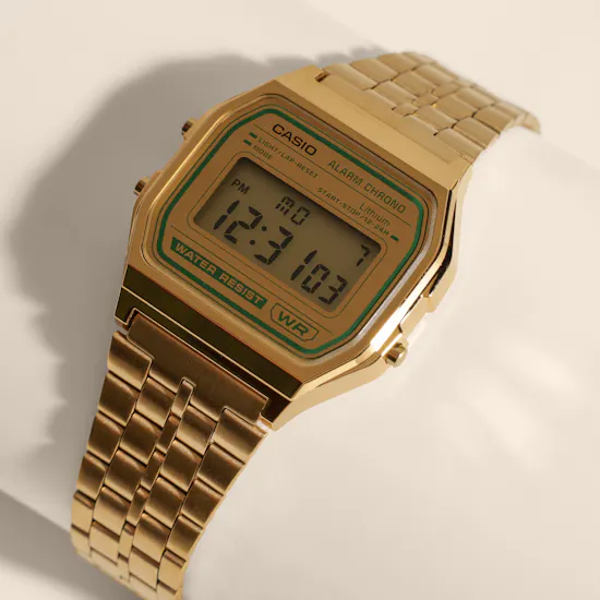 Casio Unisex Vintage Gold Tone Digital Watch