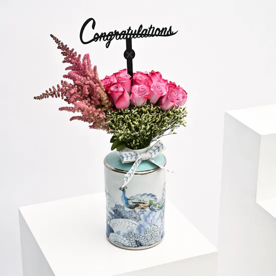Elegant Congratulation Bloom Vase