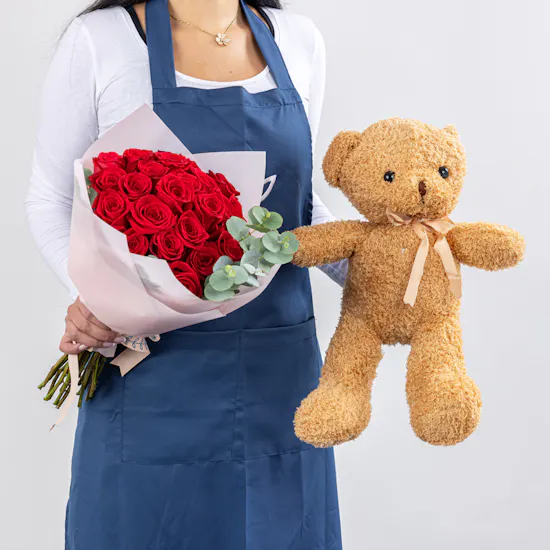 Floward Medium Teddy Bear | Language of Love