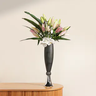 Exquisite Lily and Orchid Flower Vase