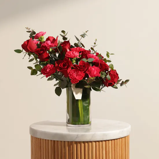 Crimson Celebration Flower Vase
