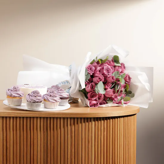 Crumbles Happy Birthday Cake | Purple Roses