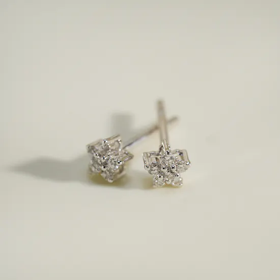 Gold Land Elegant Flower Diamond Earrings